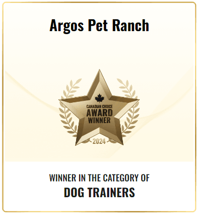 Canadian Choice Award winner 2024 certificate for Argos Pet Ranch, in the category of Dog Trainers